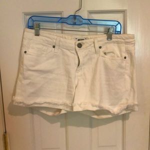 Paige white denim shorts